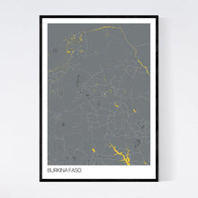 Load image into Gallery viewer, Burkina Faso Country Map Print