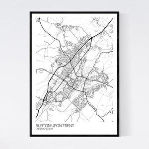 Burton upon Trent City Map Print