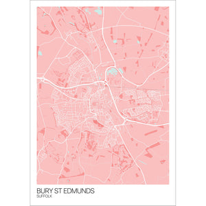 Map of Bury St Edmunds, Suffolk