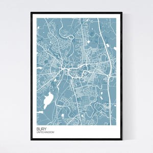 Bury City Map Print