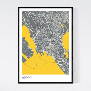 Cagliari City Map Print