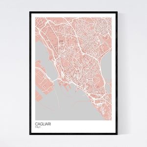 Cagliari City Map Print