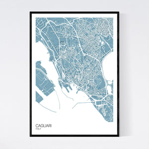 Cagliari City Map Print