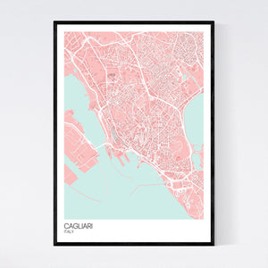 Cagliari City Map Print