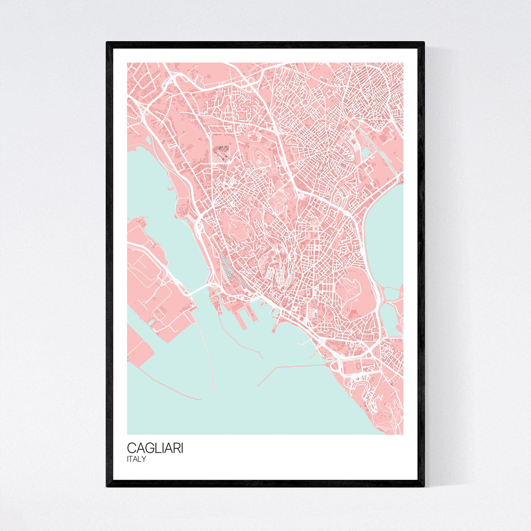 Cagliari City Map Print