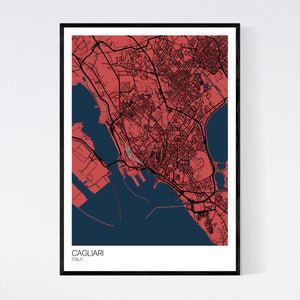 Cagliari City Map Print