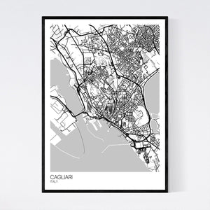 Cagliari City Map Print