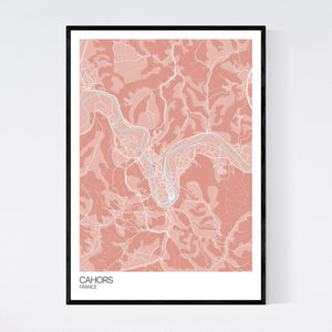 Cahors City Map Print