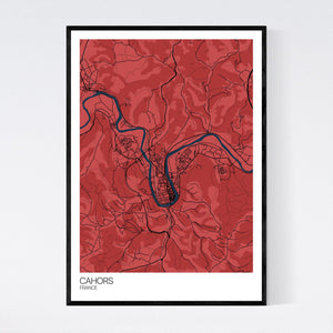 Cahors City Map Print