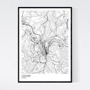 Cahors City Map Print