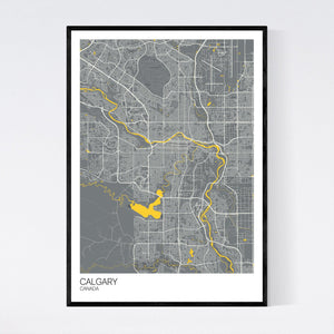 Calgary City Map Print