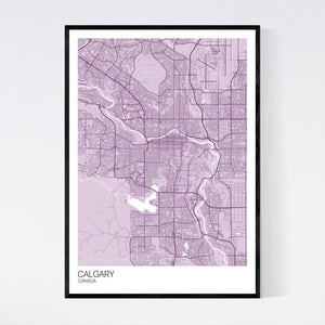 Calgary City Map Print