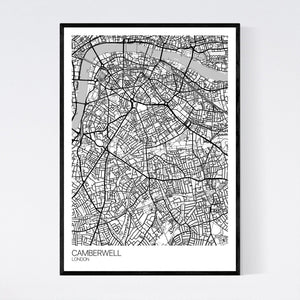 Map of Camberwell, London