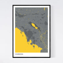 Load image into Gallery viewer, Cambodia Country Map Print