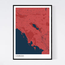 Load image into Gallery viewer, Cambodia Country Map Print