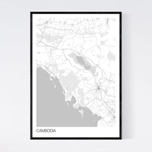 Load image into Gallery viewer, Cambodia Country Map Print