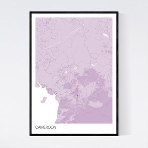 Cameroon Country Map Print