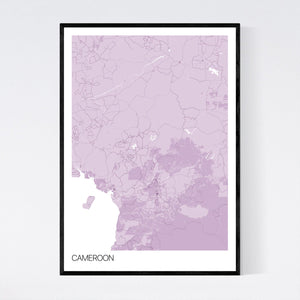 Cameroon Country Map Print