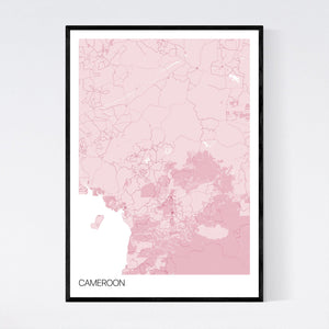 Cameroon Country Map Print