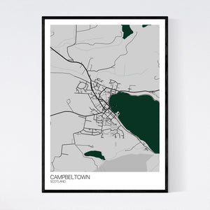 Campbeltown Town Map Print