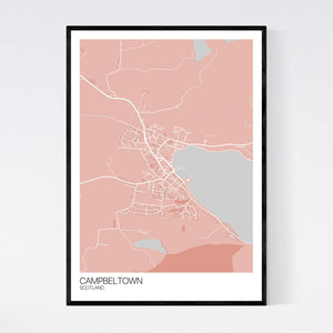 Campbeltown Town Map Print
