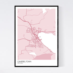 Campbeltown Town Map Print