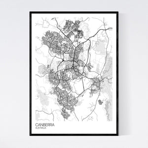 Map of Canberra, Australia