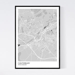 Canterbury City Map Print