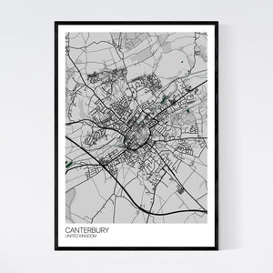 Canterbury City Map Print