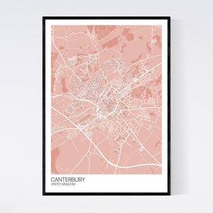 Canterbury City Map Print