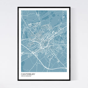Canterbury City Map Print