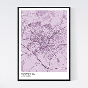 Canterbury City Map Print