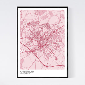 Canterbury City Map Print