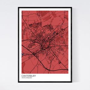 Canterbury City Map Print