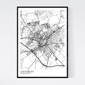 Canterbury City Map Print