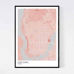 Cape Coral City Map Print