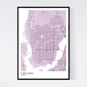 Cape Coral City Map Print