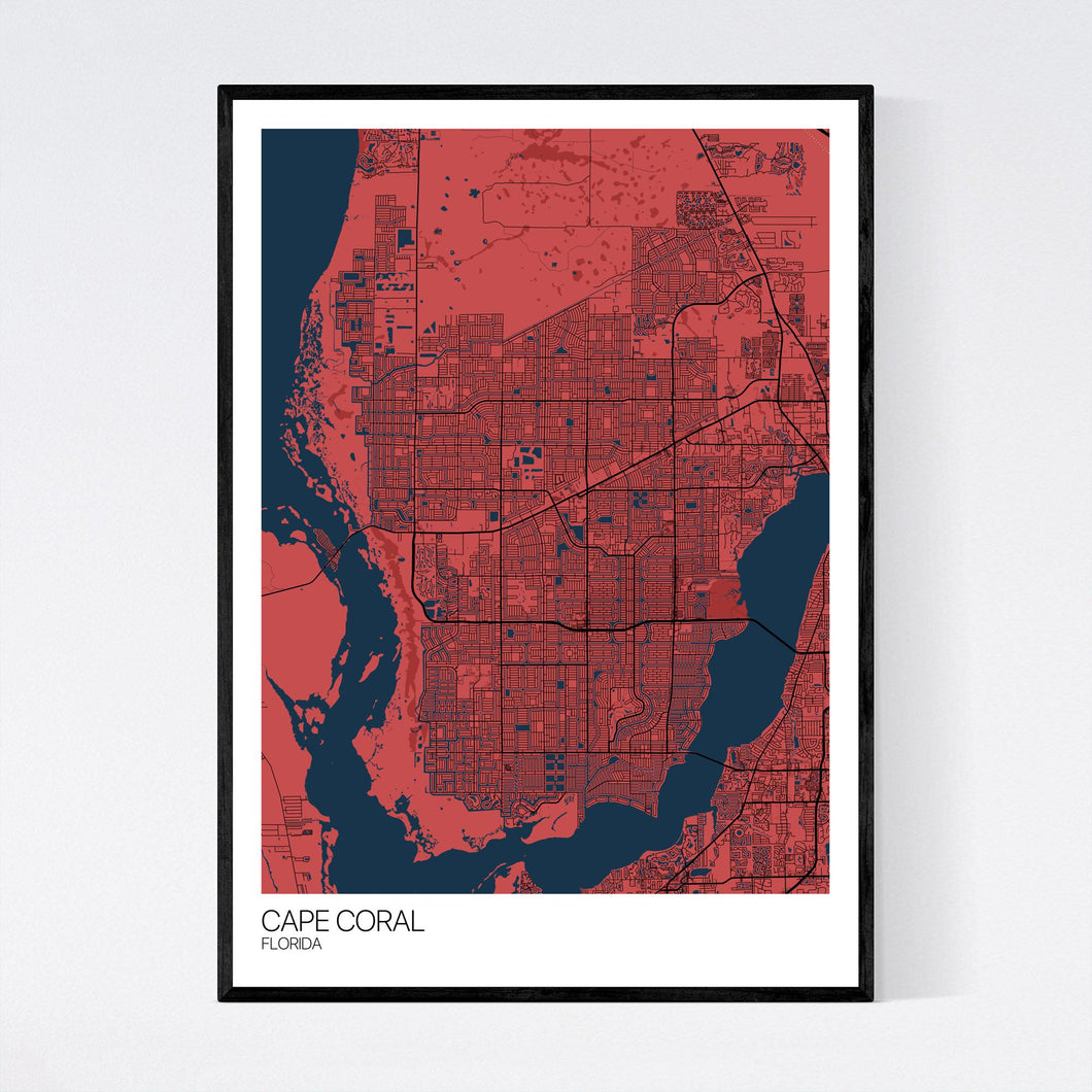 Cape Coral City Map Print