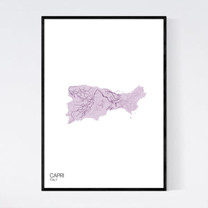 Capri Island Map Print