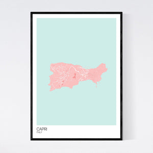 Capri Island Map Print