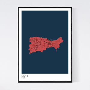 Capri Island Map Print
