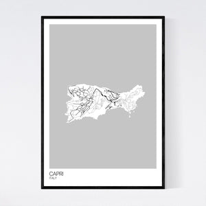 Capri Island Map Print