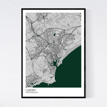 Load image into Gallery viewer, Map of Cardiff, United Kingdom