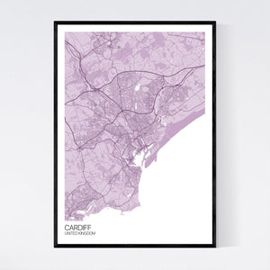 Cardiff City Map Print