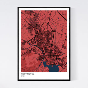Cartagena City Map Print