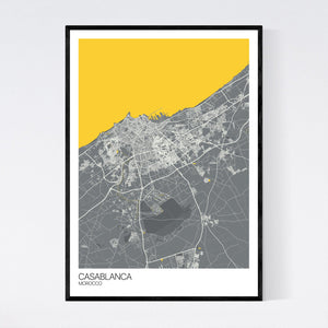 Casablanca City Map Print