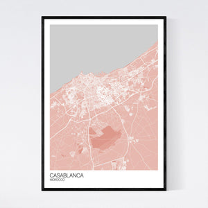 Casablanca City Map Print