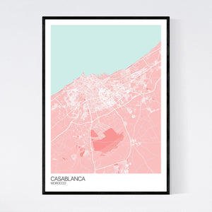Casablanca City Map Print