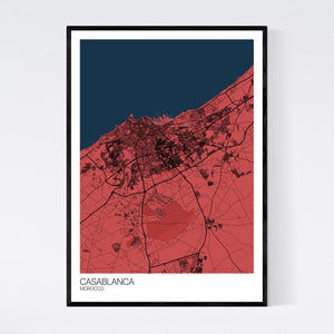 Casablanca City Map Print