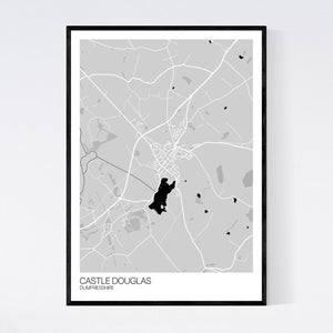 Castle Douglas Town Map Print